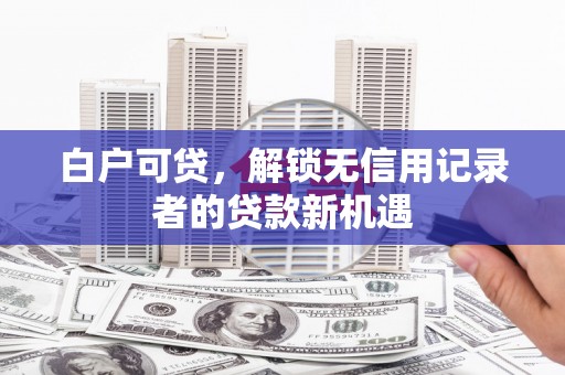 路北白户可贷，解锁无信用记录者的贷款新机遇