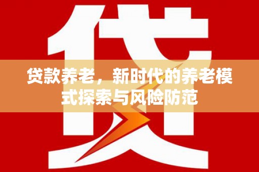 路北贷款养老，新时代的养老模式探索与风险防范